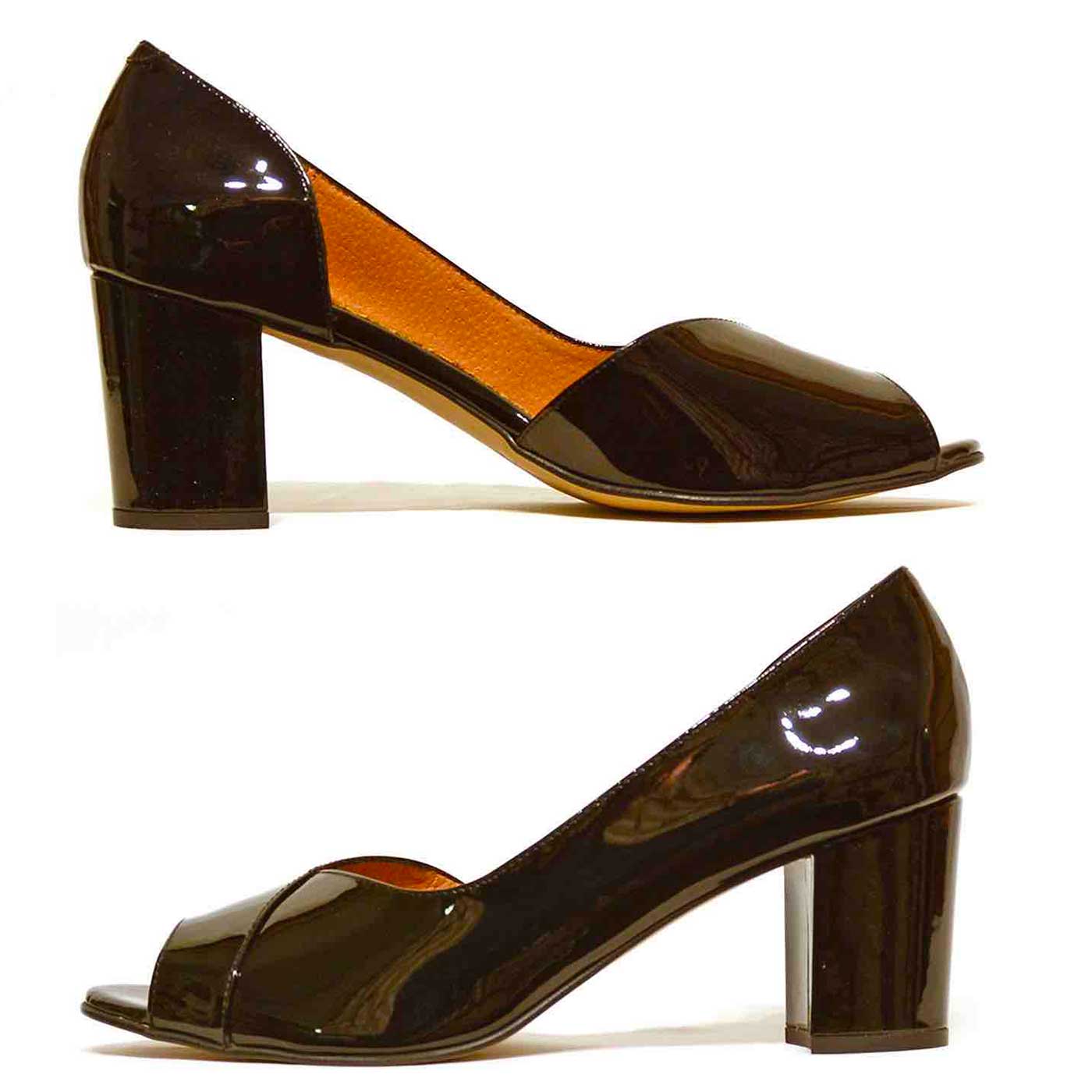 Damenschuhe Sandalen in Übergrößen Schwarz Lack