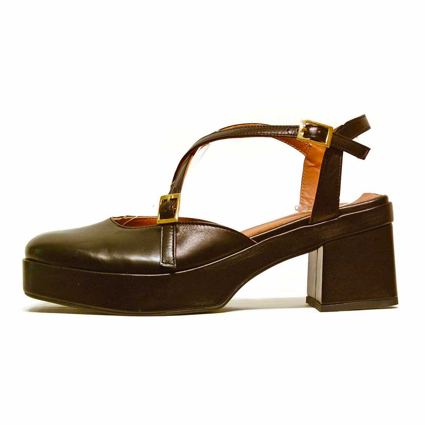 Damenschuhe Sandalen in Übergrößen Schwarz Glattleder