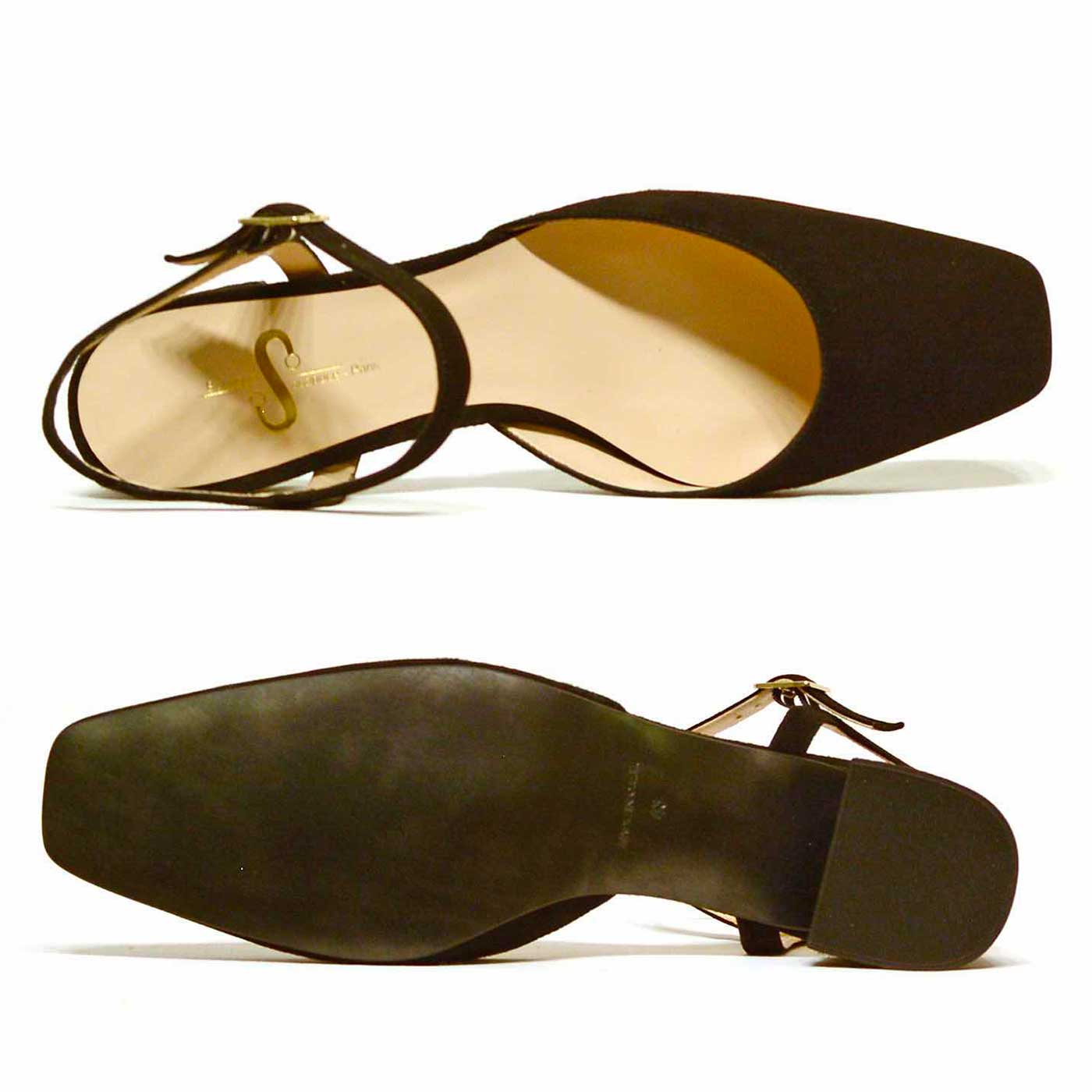 Damenschuhe Sandalen in Übergrößen Schwarz Velours