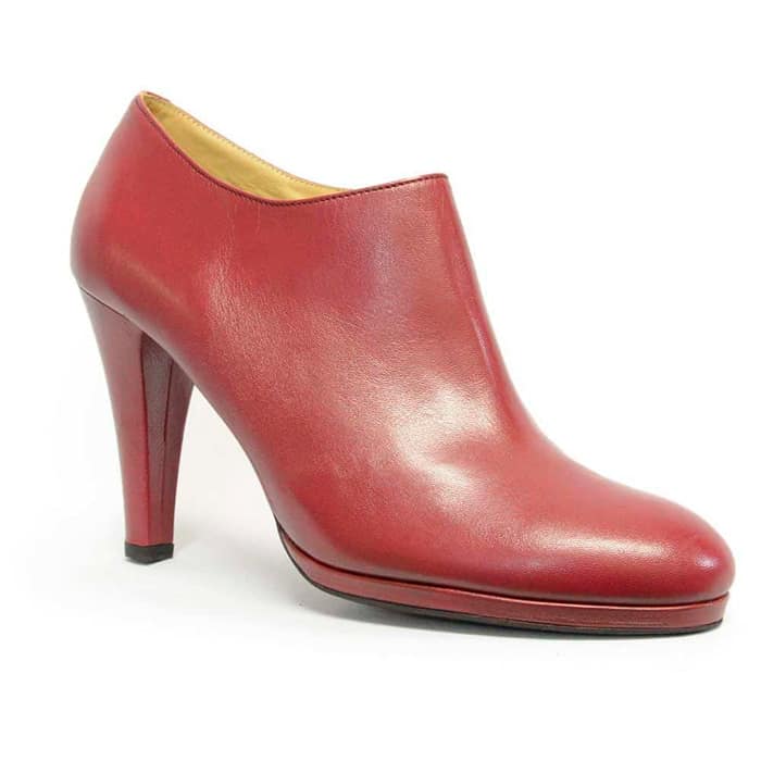 bottines femme grande taille du 40 au 48, cuir lisse rouge, talon de  9 cm et plus, à patins escarpin talon haut mode, automne