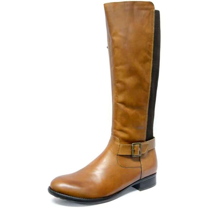 bottes femme grande taille du 40 au 48, cuir lisse marron, talon de 3 à 4 cm, tendance bottes mollets larges, hiver