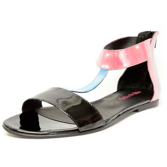 sandalettes femme grande taille du 40 au 48, vernis multicolore, talon de 0,5 à 2 cm, tendance plates sandales plates, chaussures pour l'été