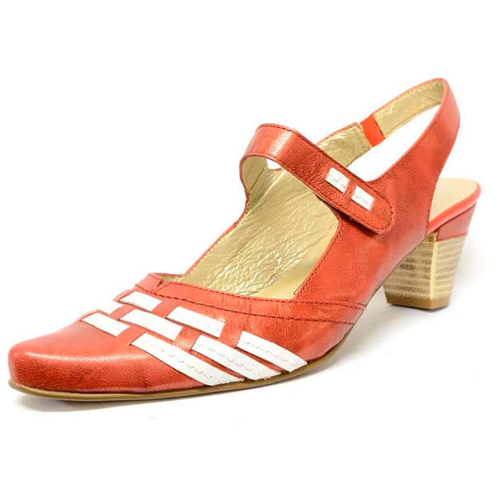 sandales femme grande taille du 40 au 48, cuir lisse rouge, talon de 5 à 6 cm, mode tendance, printemps