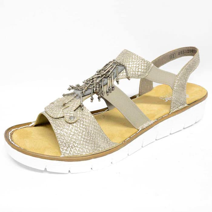 sandalettes femme grande taille du 40 au 48, simili cuir beige metallise, talon de 3 à 4 cm, sandales plates detente, chaussures pour l'été