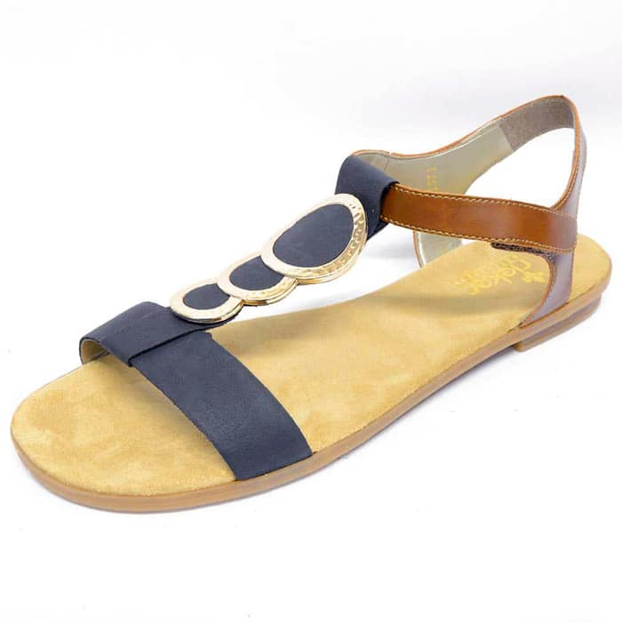 sandalettes femme grande taille du 40 au 48, simili cuir bleu multicolore, talon de 0,5 à 2 cm, sandales plates detente, chaussures pour l'été