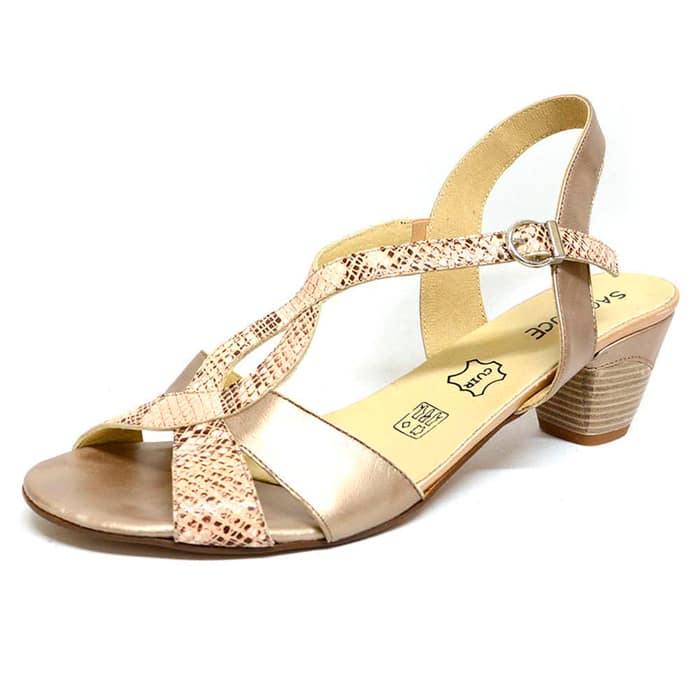 sandales femme grande taille du 40 au 48, ecailles beige metallise, talon de 5 à 6 cm, habillee sandales talons hauts, chaussures pour l'été