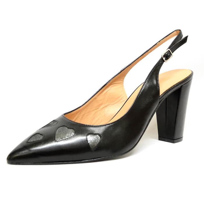 sandales femme grande taille du 40 au 48, cuir lisse noir, talon de  9 cm et plus, habillee sandales talons hauts, printemps