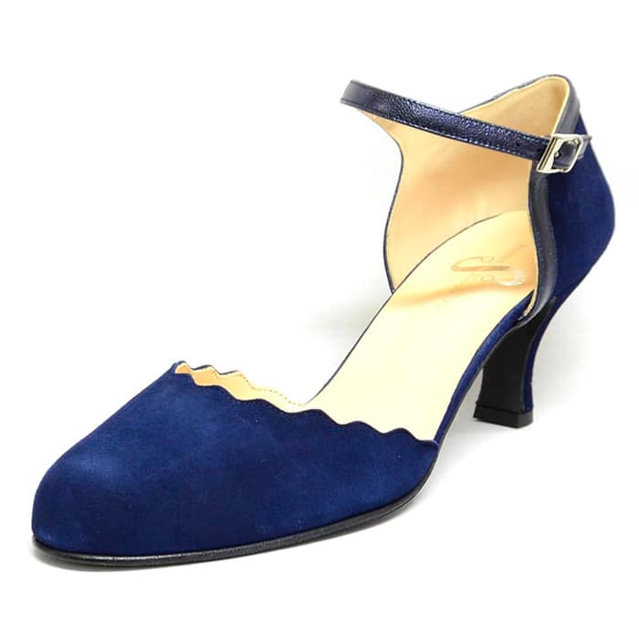 sandales femme grande taille du 40 au 48, velours bleu, talon de 7 à 8 cm, habillee sandales talons hauts, chaussures pour l'été