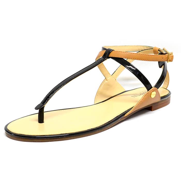 sandalettes femme grande taille du 40 au 48, cuir lisse marron noir, talon de 0,5 à 2 cm, sandales plates detente, chaussures pour l'été