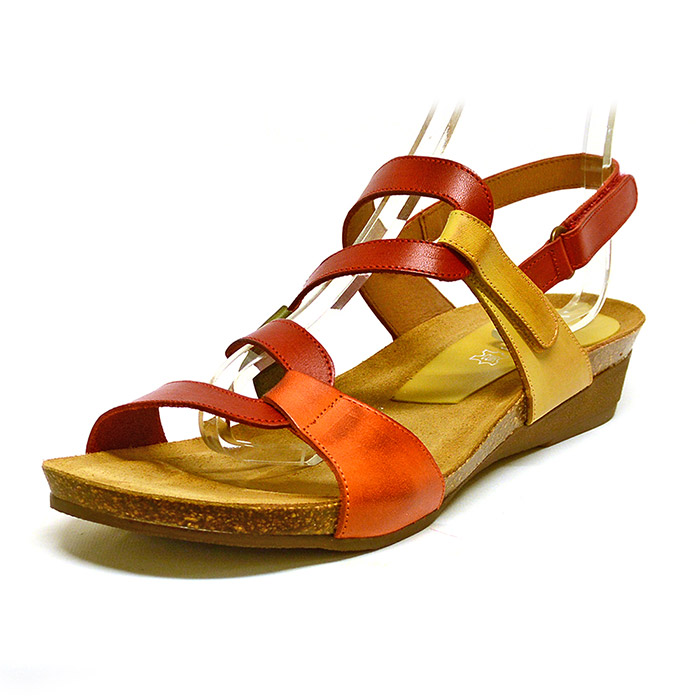 sandales femme grande taille du 40 au 48, cuir lisse multicolore rouge, talon de 3 à 4 cm, confort detente, chaussures pour l'été