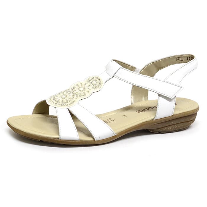 sandales femme grande taille du 40 au 48, cuir lisse blanc, talon de 3 à 4 cm, plates confort detente, chaussures pour l'été