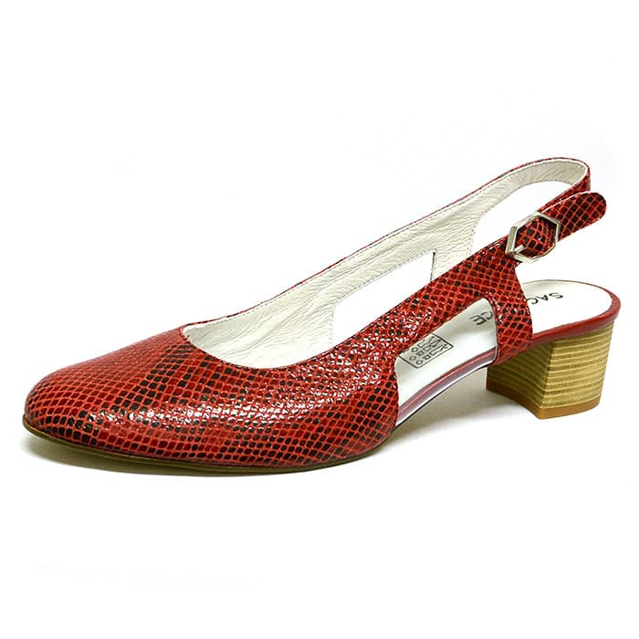 sandales femme grande taille du 40 au 48, serpent rouge, talon de 3 à 4 cm, habillee confort, printemps