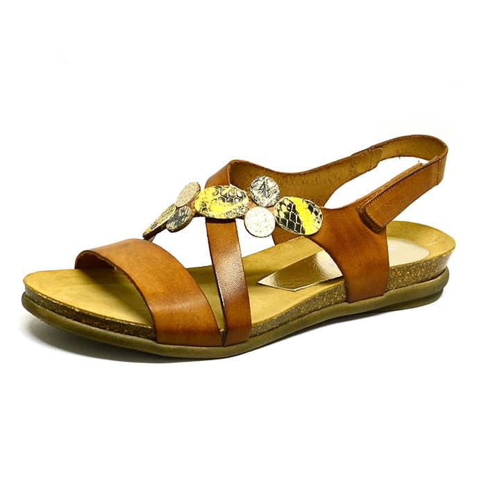 sandales femme grande taille du 40 au 48, cuir lisse marron, talon de 0,5 à 2 cm, confort detente, chaussures pour l'été