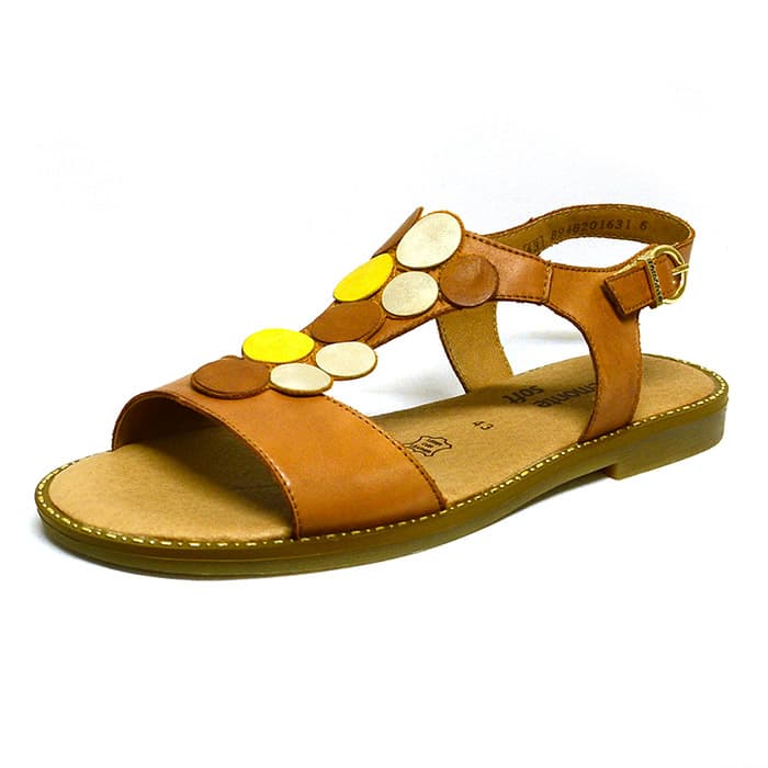 sandales femme grande taille du 40 au 48, cuir lisse marron, talon de 0,5 à 2 cm, sandales plates souples confort detente, chaussures pour l'été