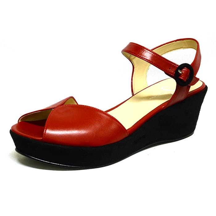 sandales femme grande taille du 40 au 48, cuir lisse noir rouge, talon de 5 à 6 cm, habillee talons compensés fantaisie, chaussures pour l'été