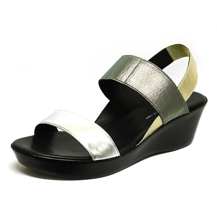 sandales femme grande taille du 40 au 48, métallisées multicolore noir, talon de 5 à 6 cm, tendance detente talons compensés fantaisie, chaussures pour l'été
