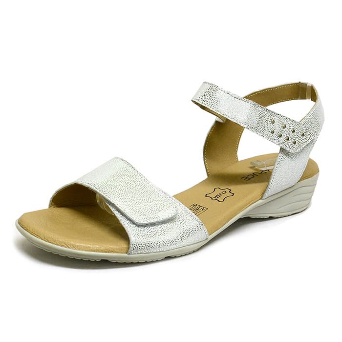 sandales femme grande taille du 40 au 48, cuir lisse argent, talon de 3 à 4 cm, confort detente, chaussures pour l'été
