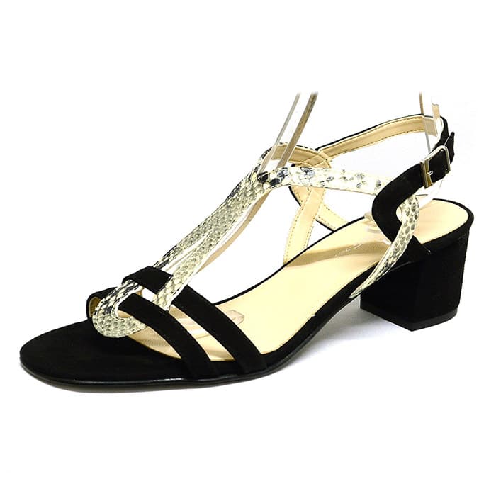 sandales femme grande taille du 40 au 48, serpent gris noir, talon de 5 à 6 cm, habillee, chaussures pour l'été