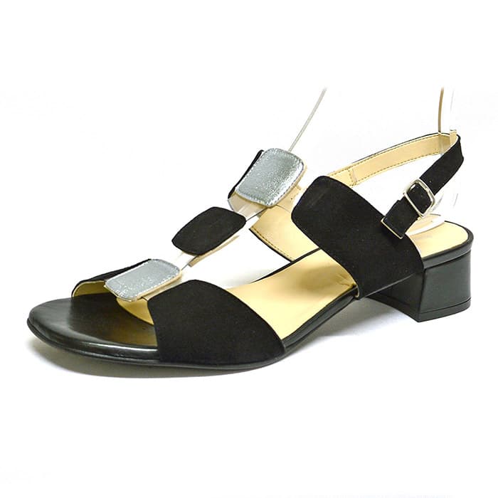 sandales femme grande taille du 40 au 48, velours argent noir, talon de 3 à 4 cm, tendance, printemps