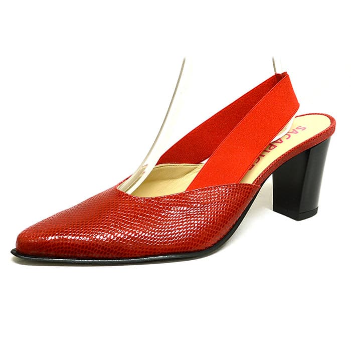 sandales femme grande taille du 40 au 48, brillant rouge, talon de 7 à 8 cm, bout pointu habillee sandales talons hauts, chaussures pour l'été
