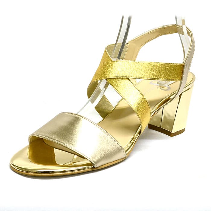 sandales femme grande taille du 40 au 48, brillant or, talon de 5 à 6 cm, de soiree mode habillee sandales talons hauts detente, chaussures pour l'été