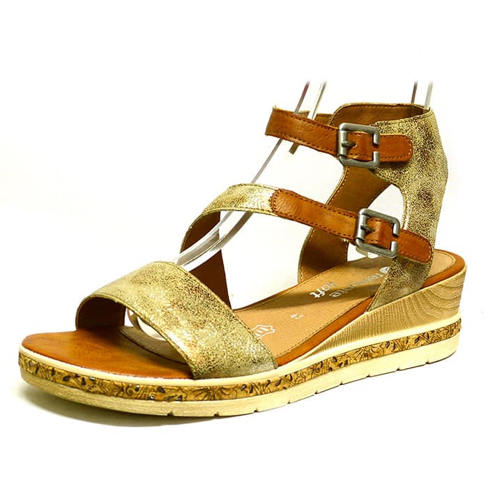 sandales femme grande taille du 40 au 48, cuir lisse bronze metallise multicolore, talon de 5 à 6 cm, tendance confort detente talons compensés, chaussures pour l'été