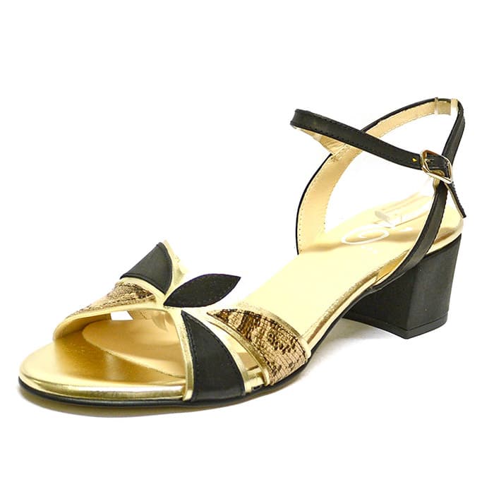 sandales femme grande taille du 40 au 48, cuir lisse multicolore noir, talon de 5 à 6 cm, mode habillee, chaussures pour l'été