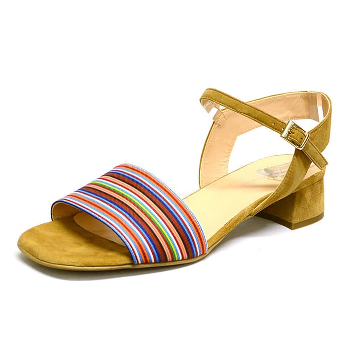 sandales femme grande taille du 40 au 48, velours multicolore, talon de 3 à 4 cm, detente, chaussures pour l'été