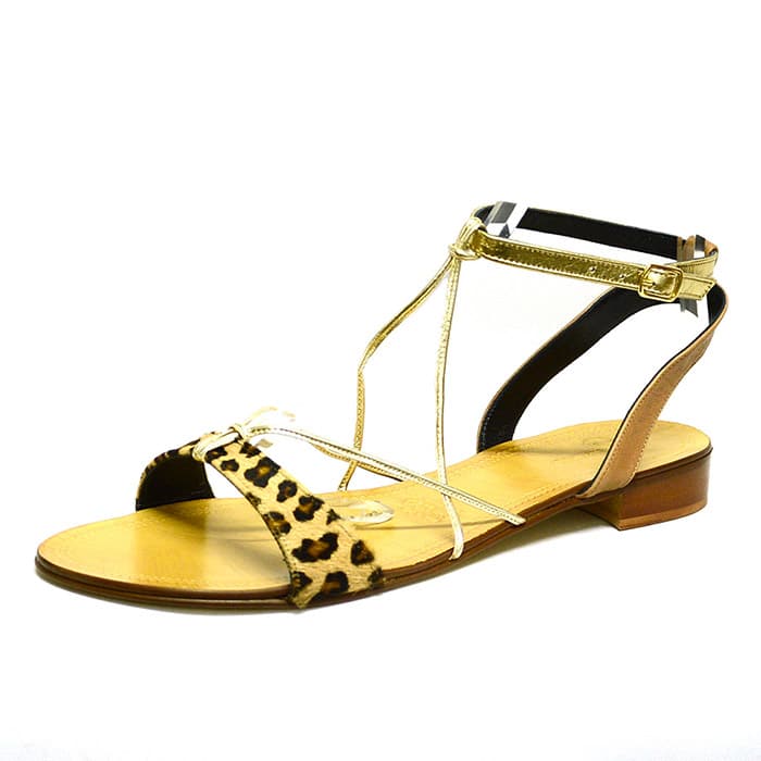 sandales femme grande taille du 40 au 48, brillant multicolore or, talon de 0,5 à 2 cm, mode plates sandales plates detente, chaussures pour l'été