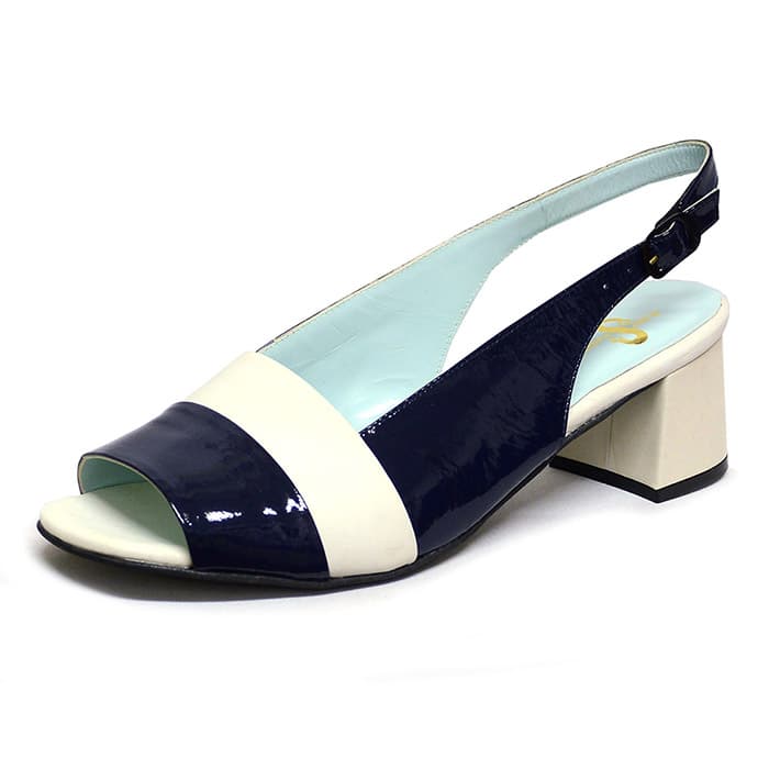 sandales femme grande taille du 40 au 48, cuir lisse blanc bleu, talon de 5 à 6 cm, habillee, chaussures pour l'été