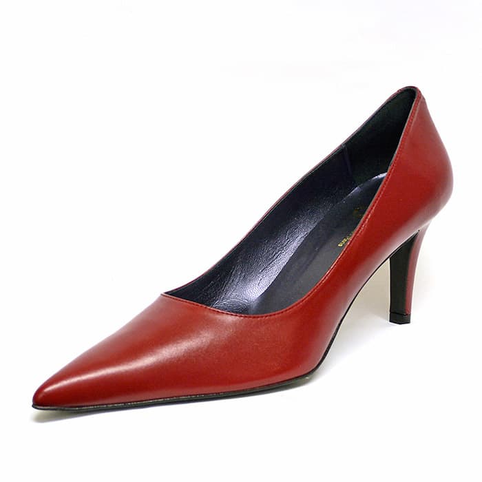 escarpins femme grande taille du 40 au 48, cuir lisse bordeaux rouge, talon de 7 à 8 cm, bout pointu escarpin talon haut habillee ensemble sac chaussure, toutes saisons