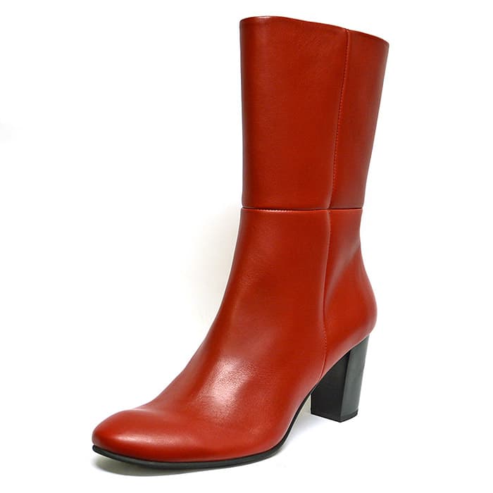 bottes femme grande taille du 40 au 48, cuir lisse rouge, talon de 7 à 8 cm, bottines talon haut mode talon haut habillee bottes talons hauts bottines bottillons, automne