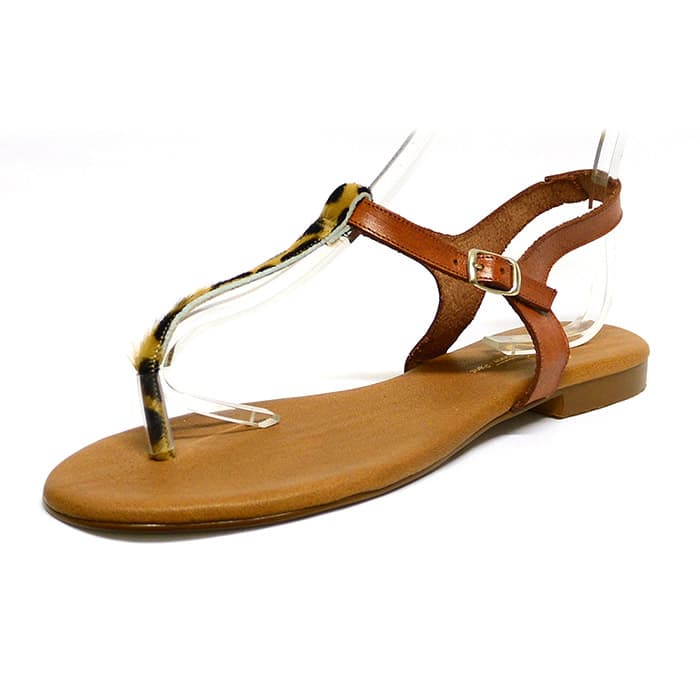 sandales femme grande taille du 40 au 48, cuir lisse marron multicolore, talon de 0,5 à 2 cm, plates sandales plates detente, chaussures pour l&#039;été
