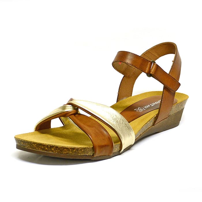 sandales femme grande taille du 40 au 48, cuir lisse marron or, talon de 3 à 4 cm, mode tendance detente, chaussures pour l'été