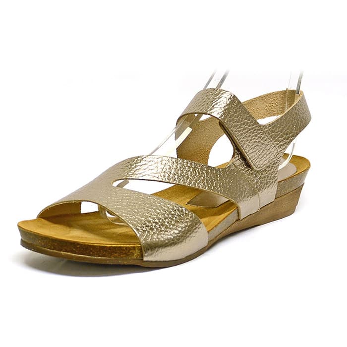 sandales femme grande taille du 40 au 48, cuir grainé metallise or, talon de 3 à 4 cm, mode tendance detente, chaussures pour l'été