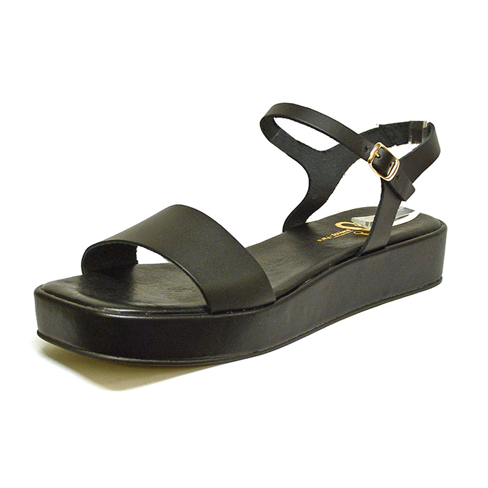 sandales femme grande taille du 40 au 48, cuir lisse noir, talon de 3 à 4 cm, mode tendance detente, chaussures pour l&#039;été