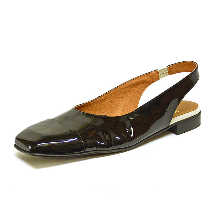 sandales femme grande taille du 40 au 48, vernis noir, talon de 0,5 à 2 cm, mode habillee plates sandales plates detente, chaussures pour l'été